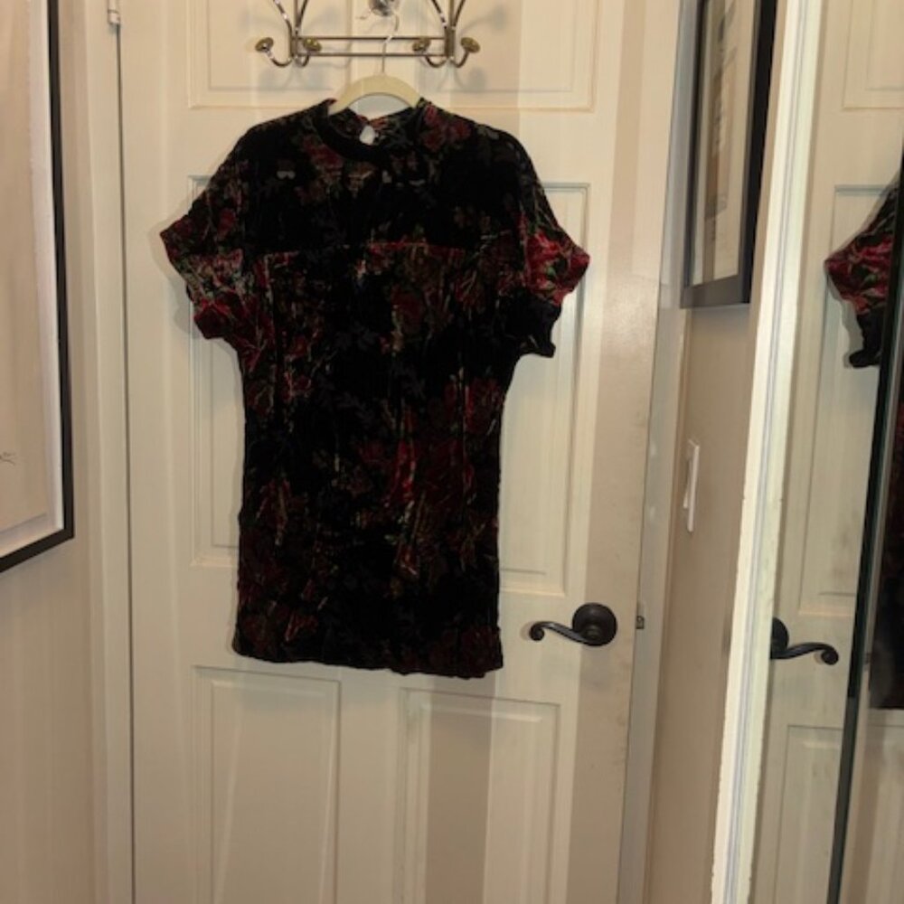 Zara floral velvet dress